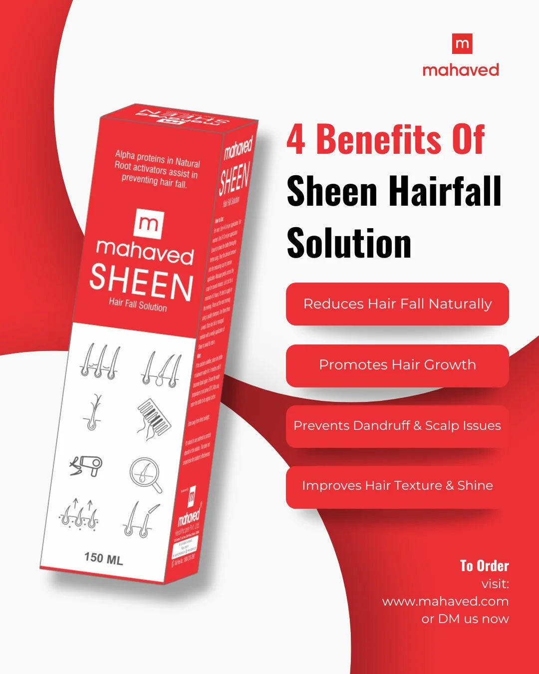 SHEEN HAIR FALL SOLUTION – 150Ml – Natural Root Activating, Helps Control Hair Fall