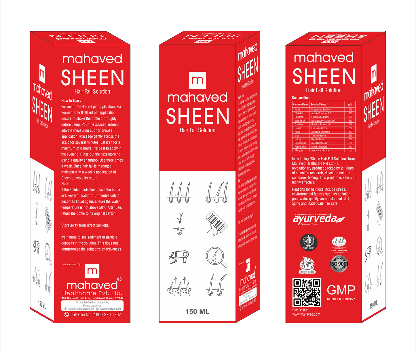 SHEEN HAIR FALL SOLUTION – 150Ml – Natural Root Activating, Helps Control Hair Fall