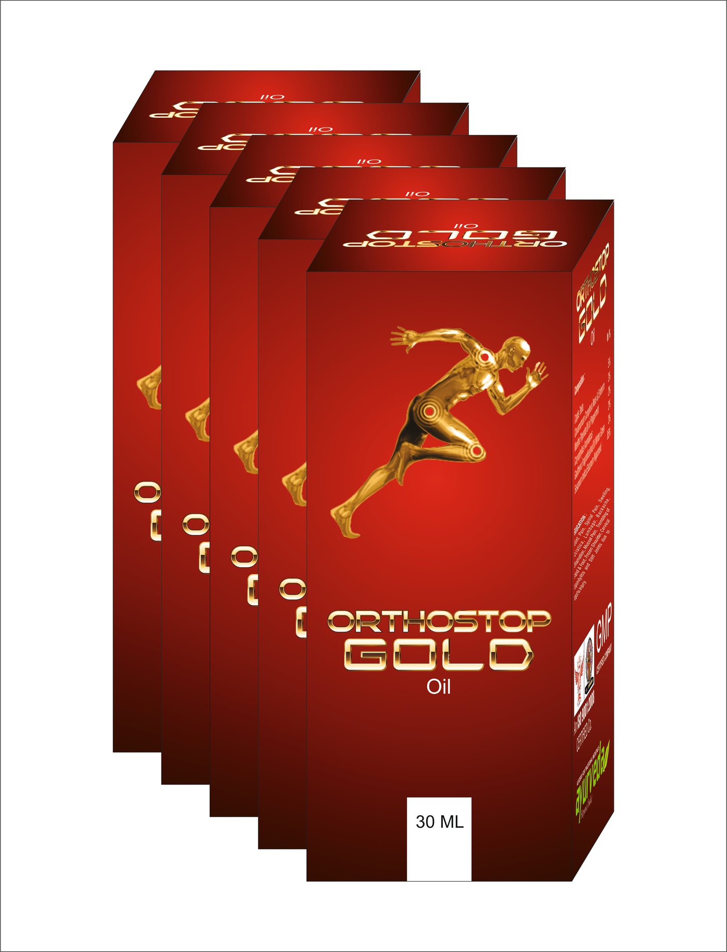 ORTHOSTOP GOLD OIL – 5X30ML.  Best Herbal Oil For Joint pain, Arthritis Relief