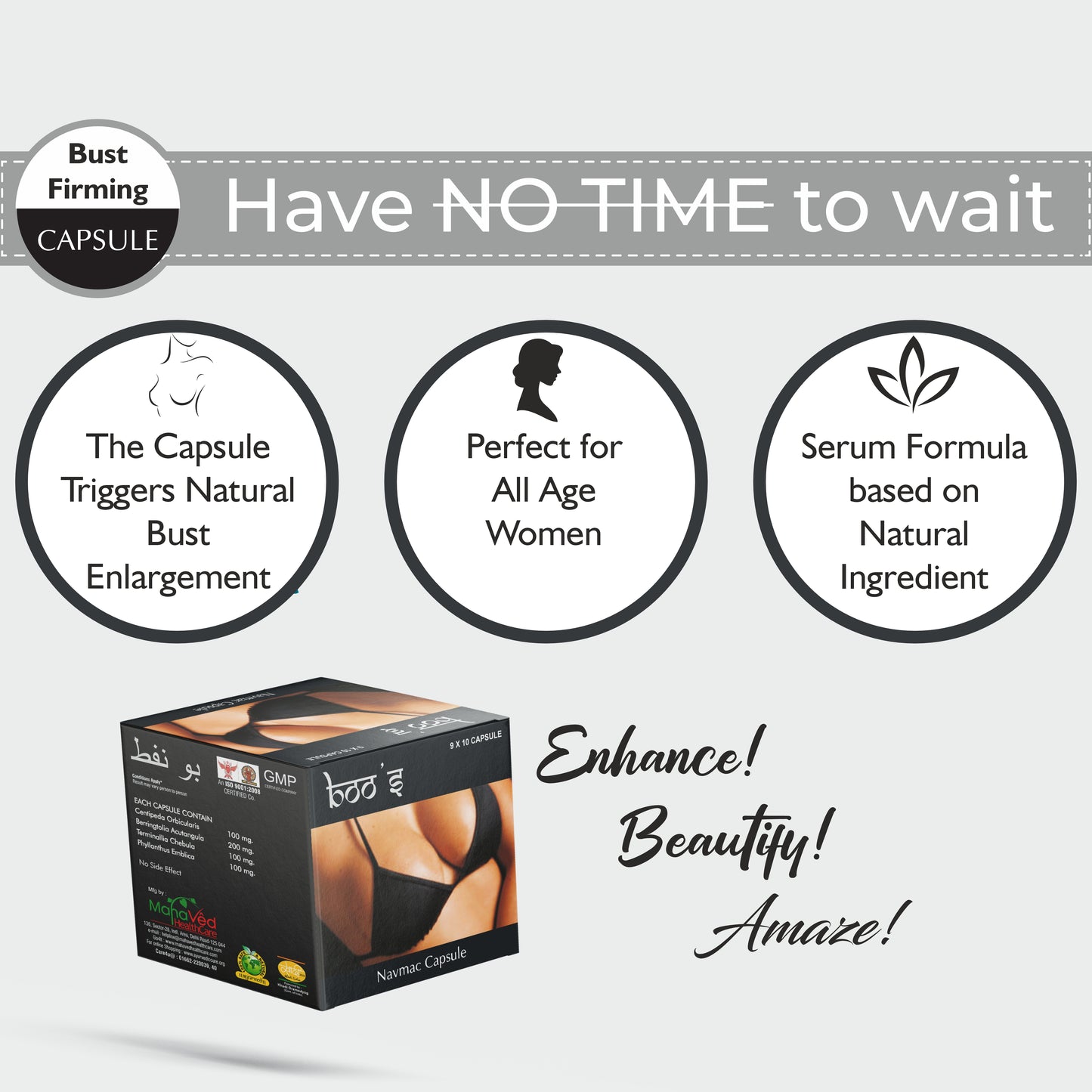 BOO’S CAPSULE – 9X10Cap – Increased Blood Flow in Breasts Capillaries Mammary Glands thus helps in Enlargement