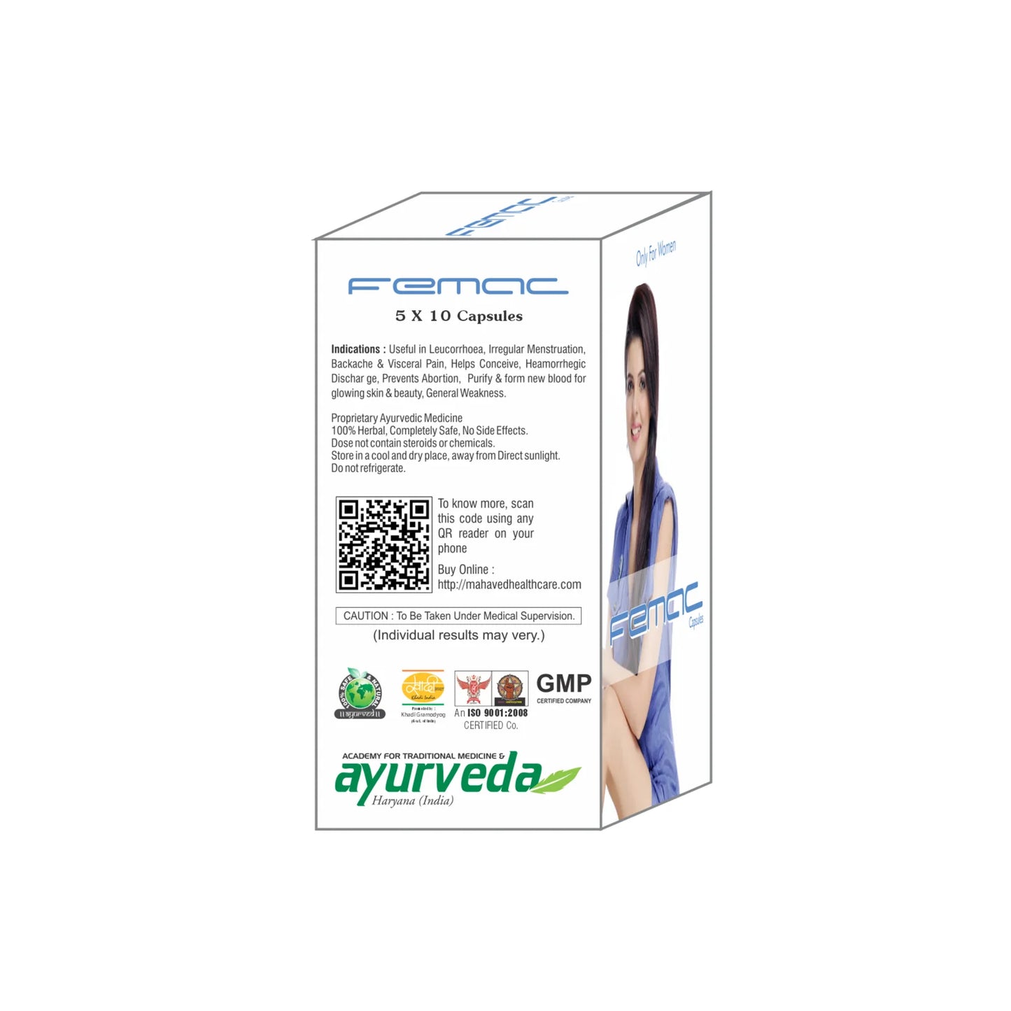 FEMAC CAPSULE – 2X50Cap – Useful in Leucorrhoea, The Irregular Menstrual Cycle