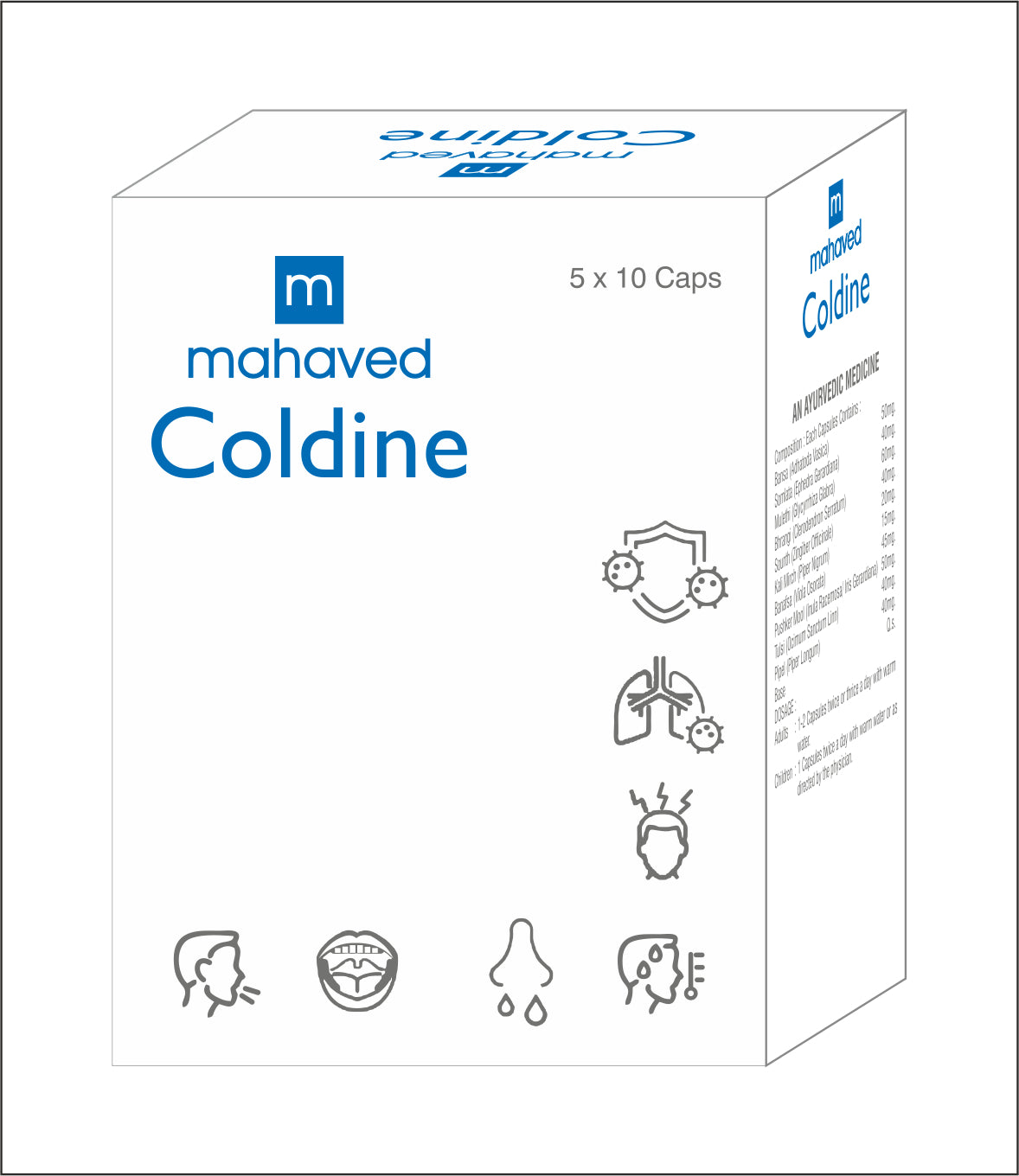 COLDINE CAPSULE – 5X10Cap – For Cough, Cold, Coryza