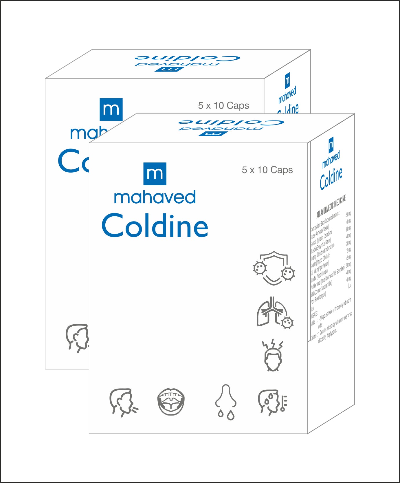 COLDINE CAPSULE – 5X10Cap – For Cough, Cold, Coryza