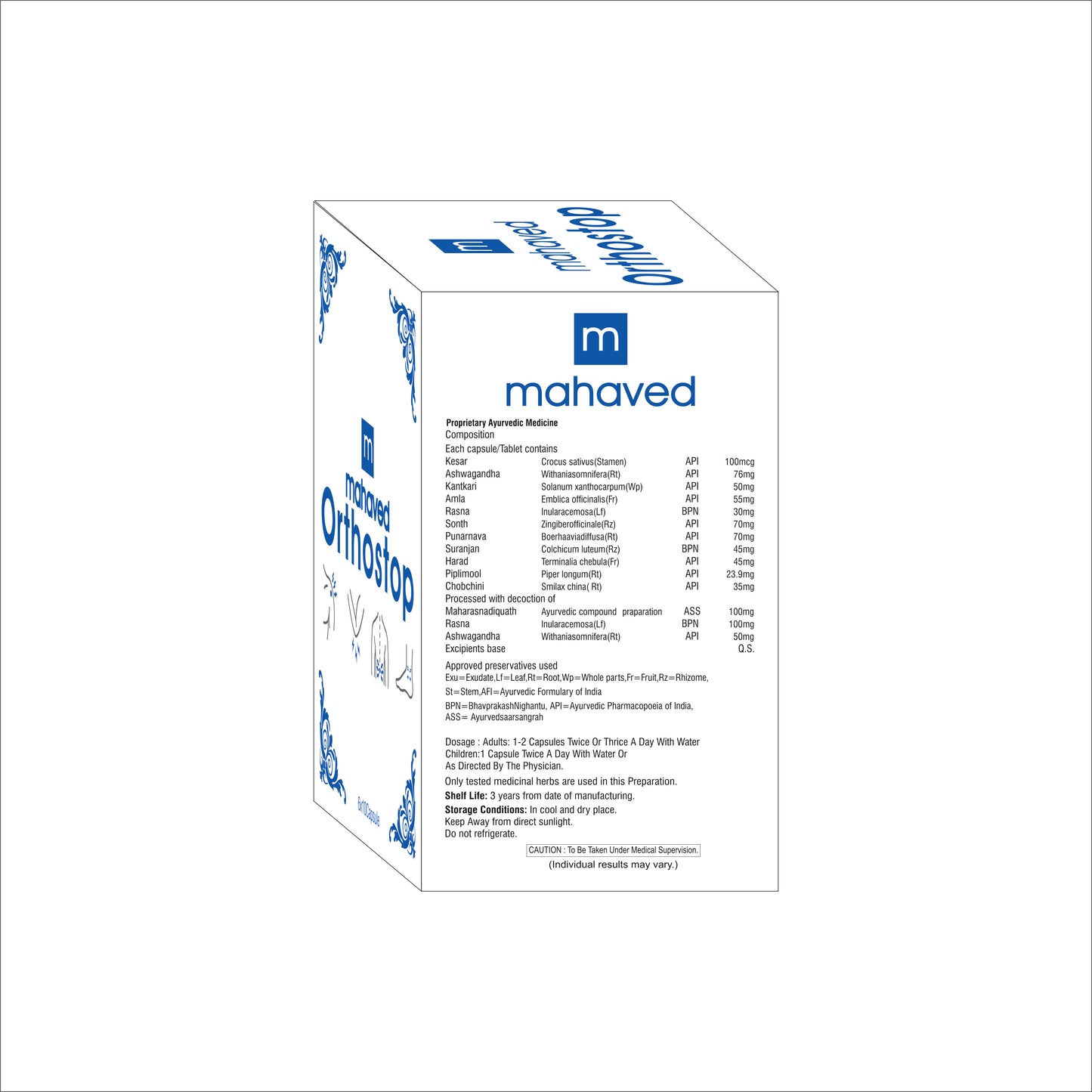 ORTHOSTOP CAPSULES – 60Cap – For Arthritis, Joint Pain & Stiffness