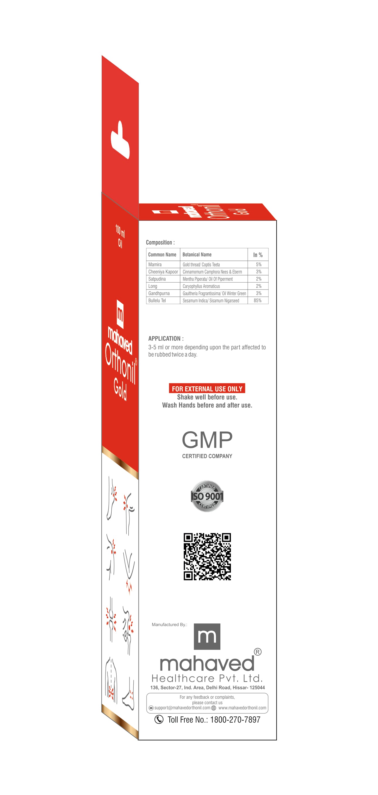 Mahaved Orthonil Gold Oil – 100 ml