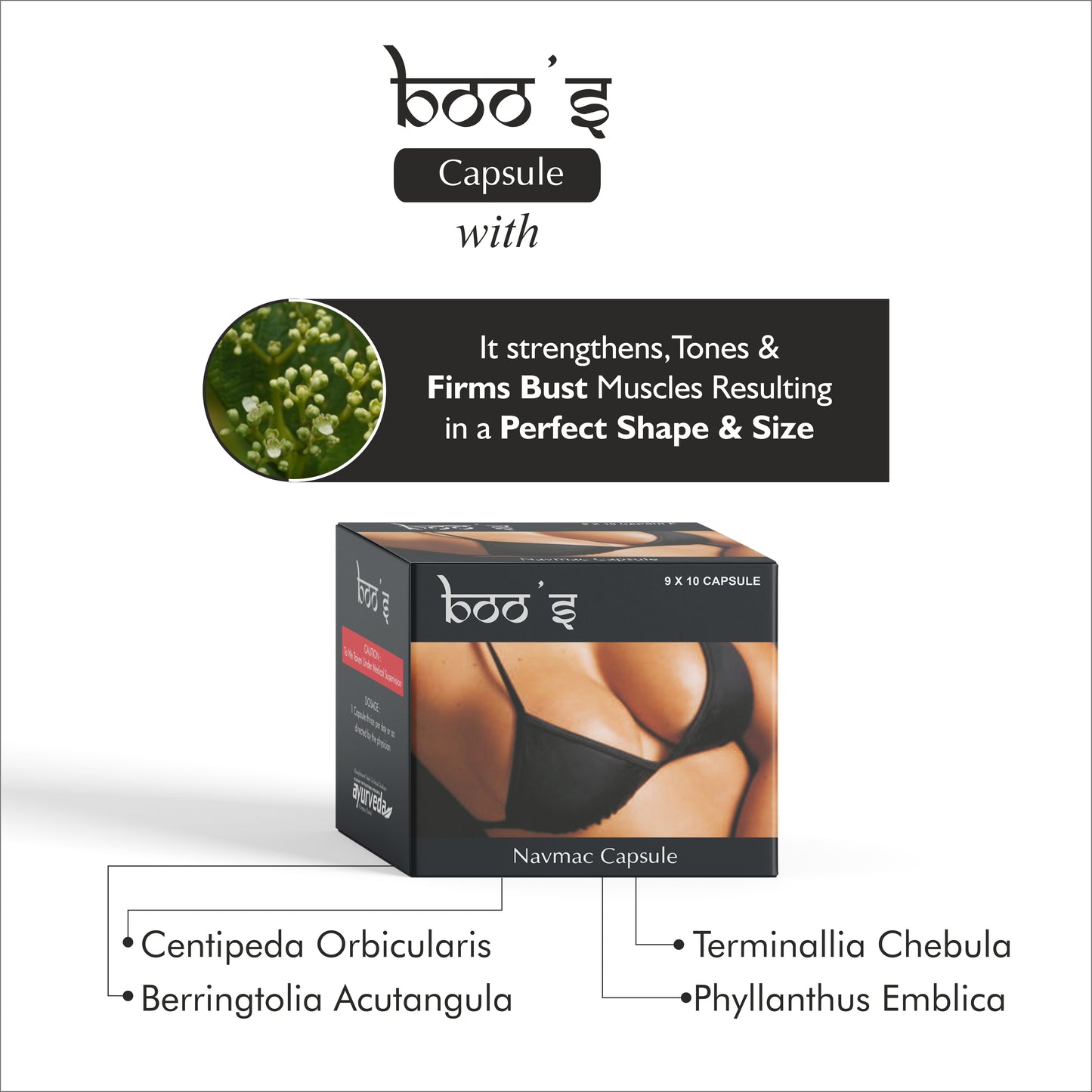 BOO’S CAPSULE – 9X10Cap – Increased Blood Flow in Breasts Capillaries Mammary Glands thus helps in Enlargement