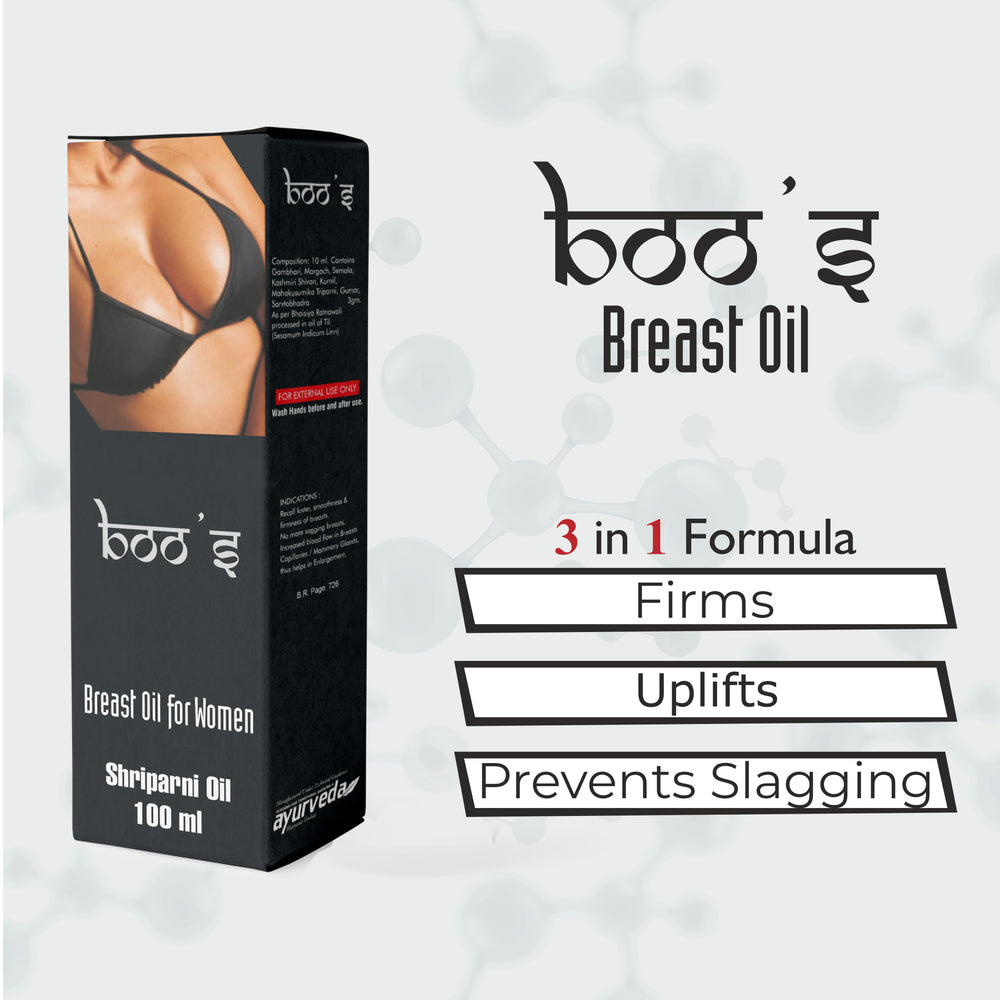 
                      
                        BOO’S OIL – 2X100Ml – Increased Blood Flow in Breasts Capillaries Mammary Glands thus helps in Enlargement
                      
                    