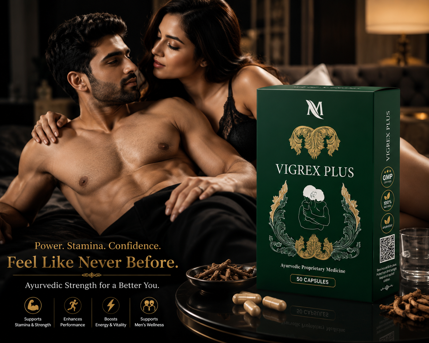 Vigrex Plus 50 Capsules | Premium Ayurvedic Men's Wellness Formula | Herbal Vitality & Daily Energy Support