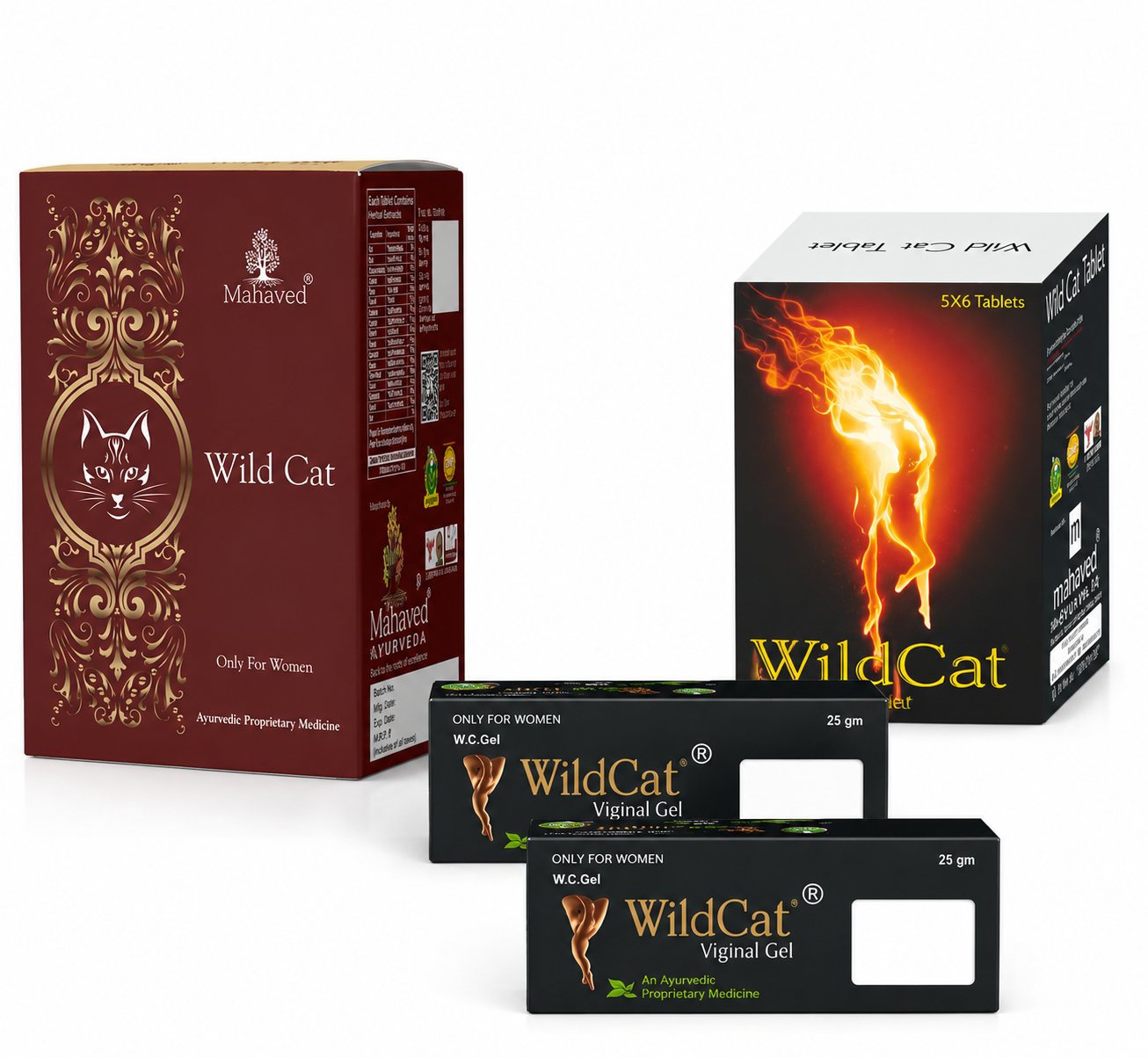 Mahaved Wild Cat Combo | Ayurvedic Women's Wellness Capsule & Vaginal Gel