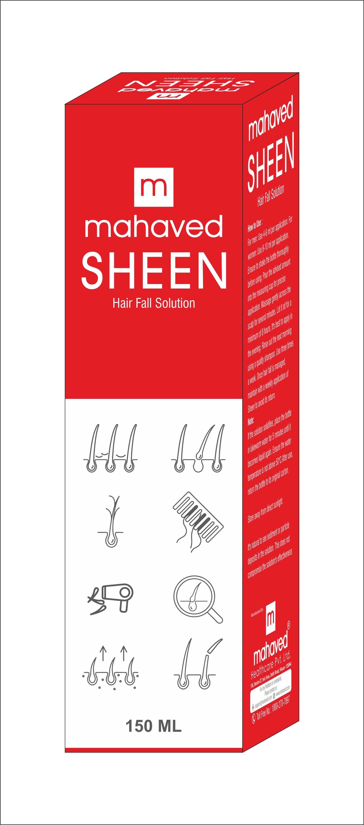 SHEEN HAIR FALL SOLUTION – 150Ml – Natural Root Activating, Helps Control Hair Fall