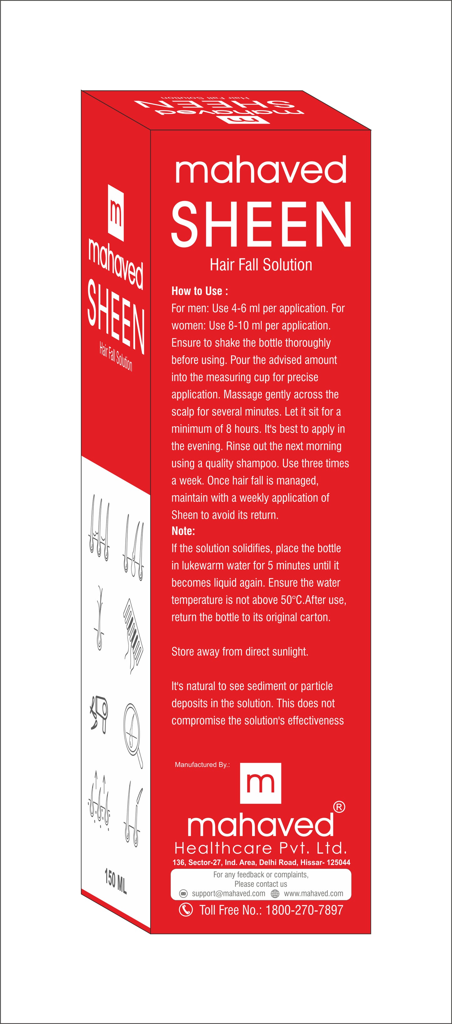 SHEEN HAIR FALL SOLUTION – 150Ml – Natural Root Activating, Helps Control Hair Fall