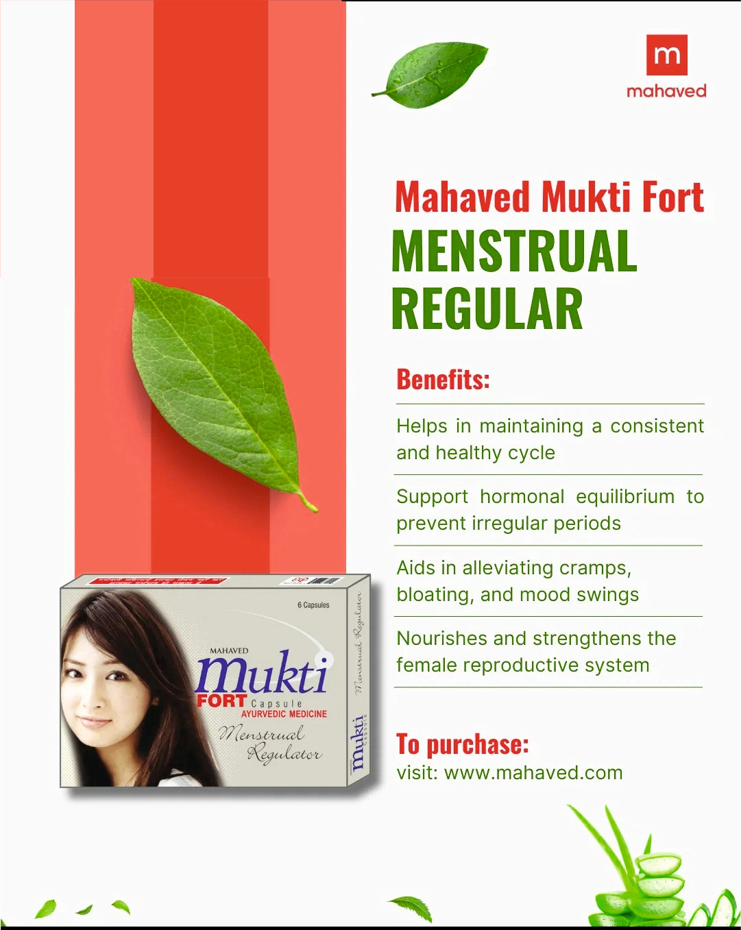 MUKTI FORT CAPSULE – 10X6Cap – Regulate The Irregular Menstrual Cycle