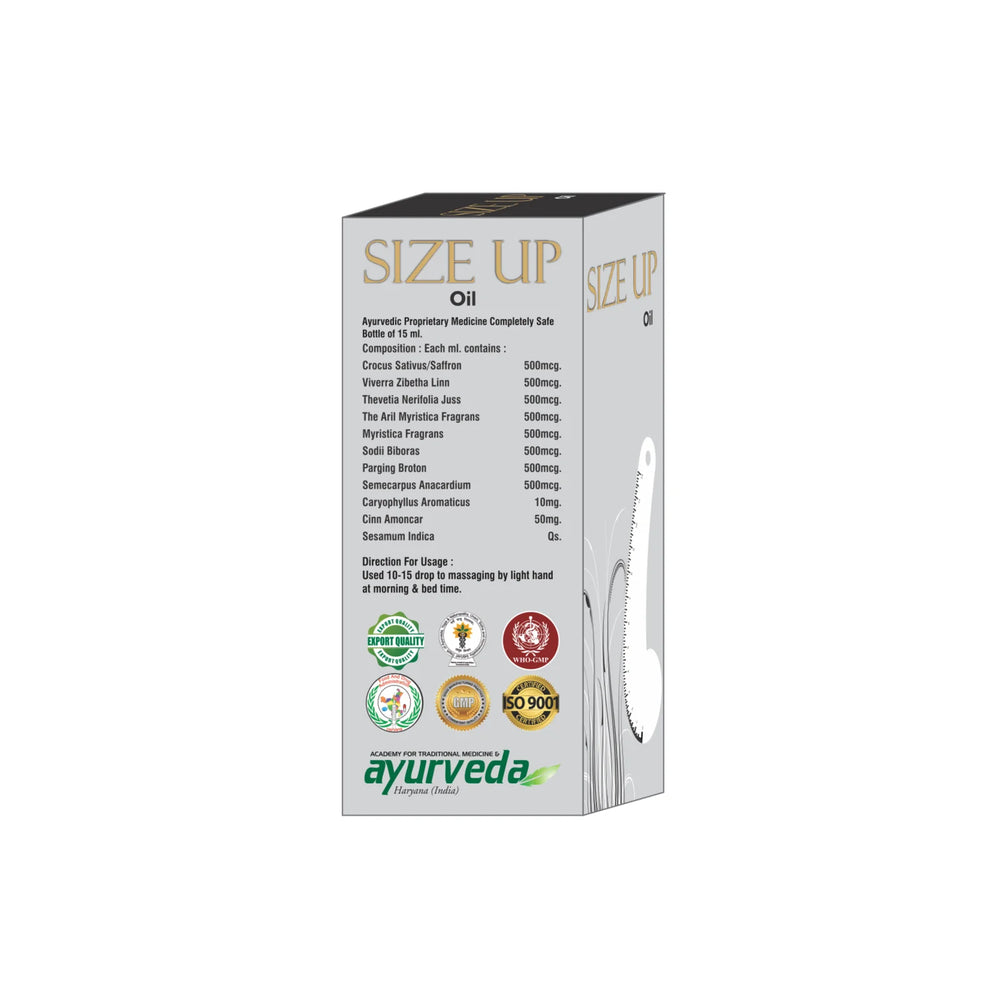 
                      
                        SIZE UP OIL – 2X15Ml – For Massage of Male Genital Organs To Tones Up The Muscles of Penis
                      
                    